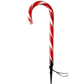 

Outdoor Christmas Pathway Lawn Decoration Walkway Twinkling Led Solar Powered Cane Lamp Patio Yard Mini