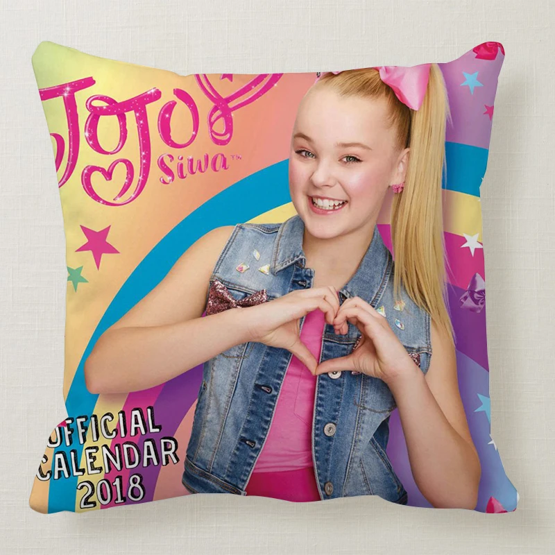 Маленькие милые девушки JOJO SIWA Happy розового цвета для девочек с принтом и кружевом Подушка диванная автомобиля кровать диван-Подушка Чехол Спальня украшения чехол для подушки - Цвет: 3