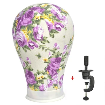 

21/22"/23" pink Canvas Block Head Training wig head stand Mannequin Head Manikin Head Wig Stand