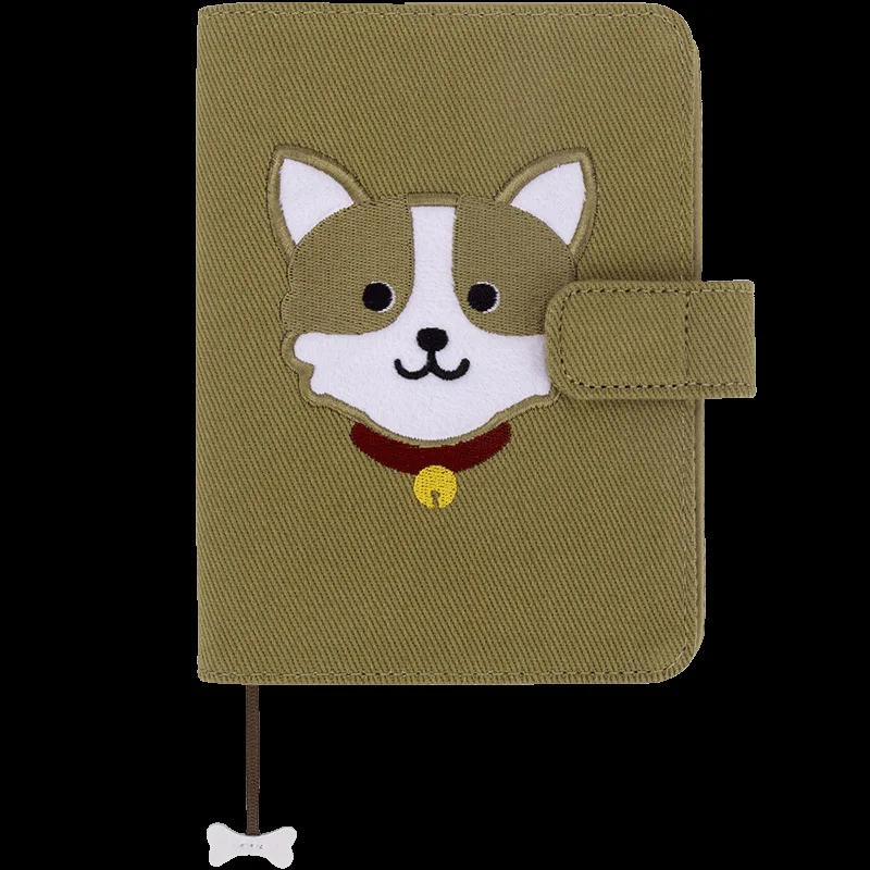 

Kawaii Dog Cartoon Cloth Design A6 Diary Book 128 Sheets Monthly Daily Planner Scheduler Gift Free Shipping