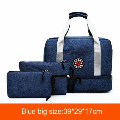 Blue Спортивные Duffel дорожные сумки, набор, женская спортивная сумка для хранения, мужские сумки для фитнеса с обувью, мужская сумка для занятий йогой - Цвет: Blue