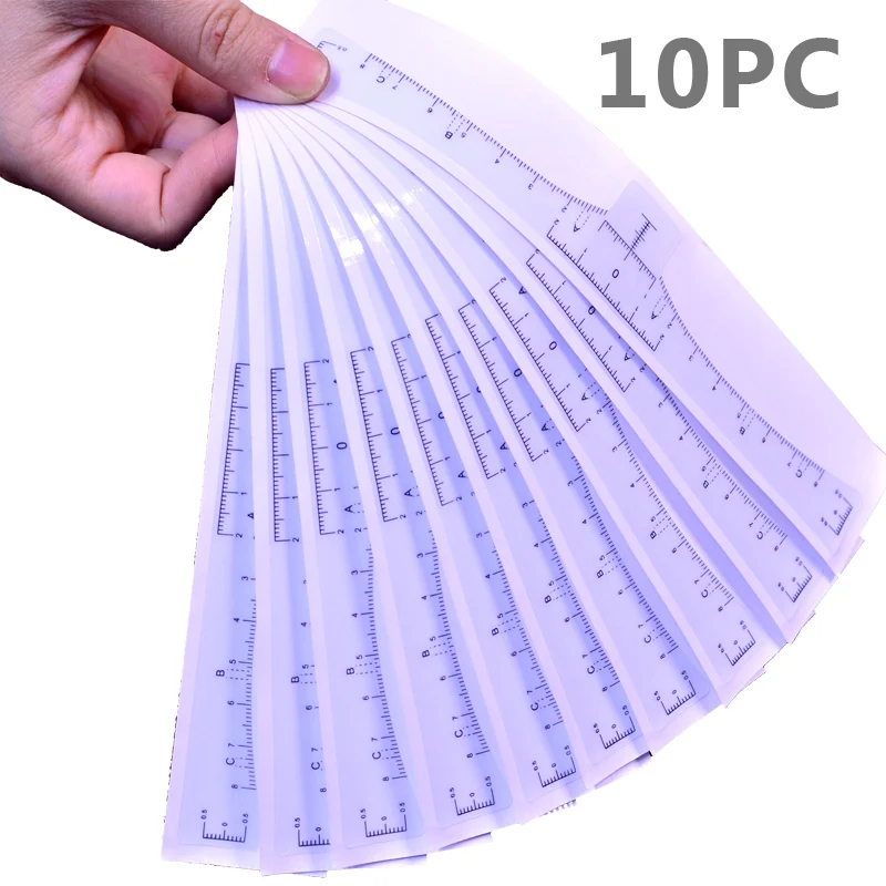 10 PCS-4 ZKO белый глаз наращивание ресниц ткани колодки наклейки/брови линейка/Нетканые брови трафарет набор макияж красота инструмент - Цвет: 10 PCS-4