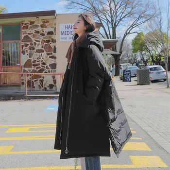 

Women's Cotton-padded Coat Winter New Plus Size Fashion Hem Cloak Down Cotton Clothing Thick Warm Solid Color Cotton Coat A18