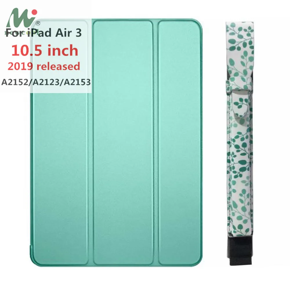 10.5 green holder Для iPad Air 3-го поколения 10,5 чехол Smart Cover Trifold Stand мягкая задняя крышка для iPad Air 3 10,5 дюймов 10,2 7th Автоматический Режим сна/пробуждения - Цвет: 10.5 green holder