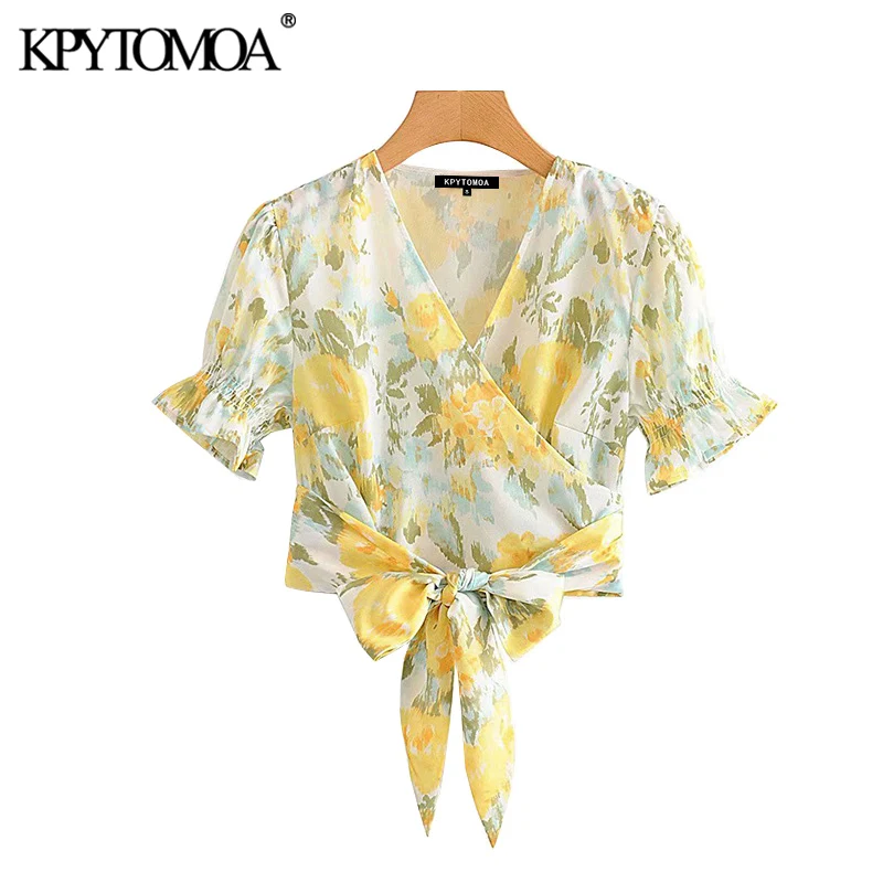 Vintage Stylish Floral Print Cropped Blouses+Shorts Women 2020 Fashion V Neck Bow Tied Wrap Tops Beach Sets Side Zipper Shorts Vintage Stylish Floral Print Cropped Blouses+Shorts Women 2020 Fashion V Neck Bow Tied Wrap Tops Beach Sets Side Zipper Shorts