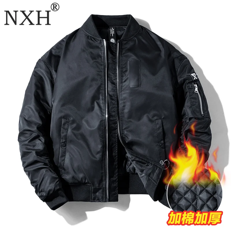 NXH Большие размеры толщиной бомбардировщик jaket Для мужчин Ma1 пилот пальто Бейсбол куртки Plussize пара куртка уличная хорошее качество классический