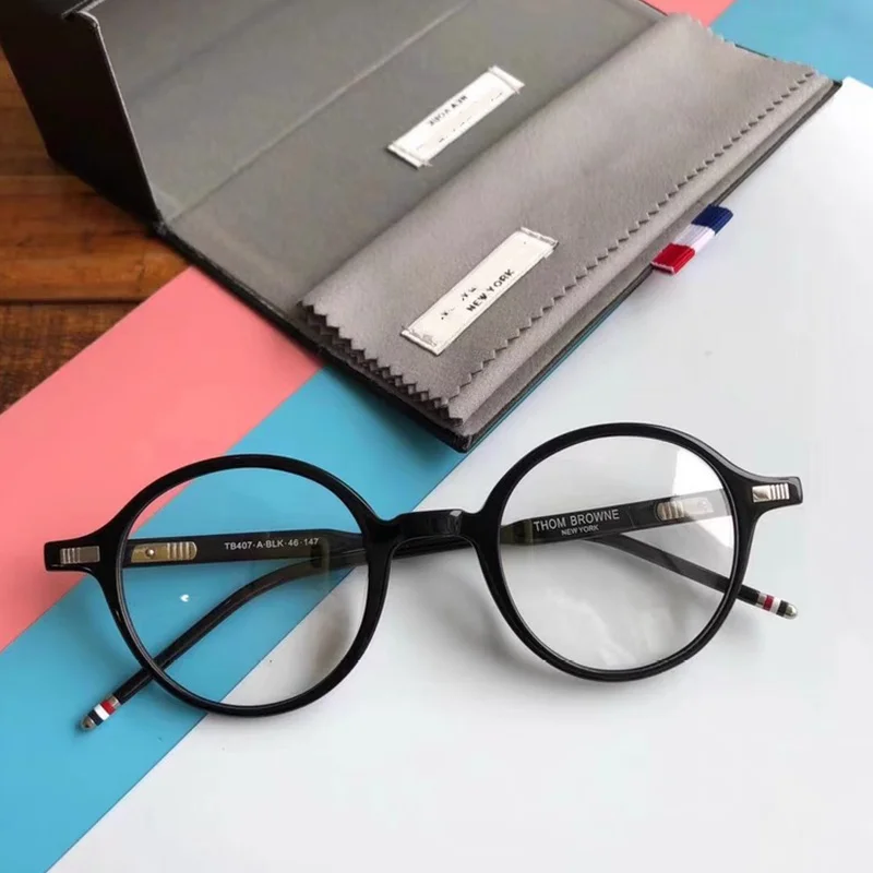 New High Quality Thom Brand Designer Retro Round Eyeglasses Optical Prescription Glasses Frame Men Gafas Women with Original Box