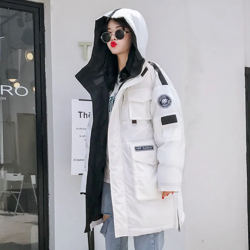 

Workwear down Jacket WOMEN'S Dress 2019 Autumn And Winter New Style Korean-style Loose-Fit Hooded Fashion Warm Coat Fashion