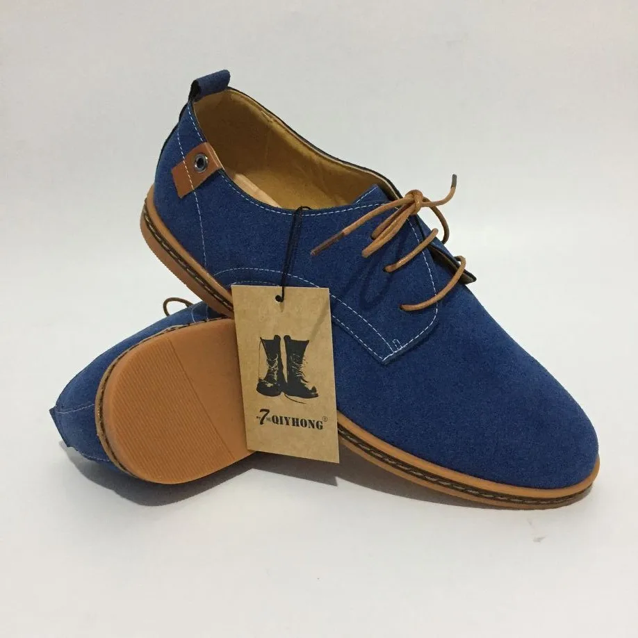 

Мужские замшевые туфли-оксфорды, коричневые повседневные кожаные туфли на плоской подошве, на шнуровке, размеры 38-48, весна 2020