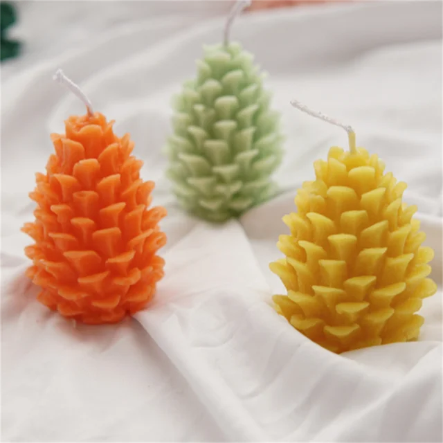 3D Christmas Pine Cone Silicone Candle Mold Beeswax Candle Making Mould DIY