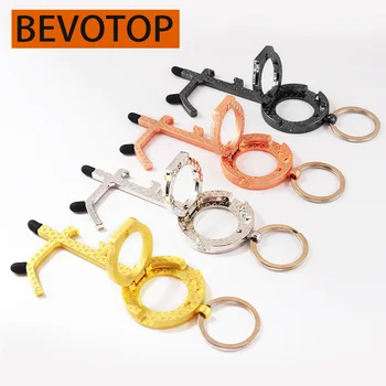 

10pcs/lot New Hygiene Hand Non-Contact EDC Door Opener With Phone Holder Bottle Open Contactless Door Handle KeyChain Wholesales