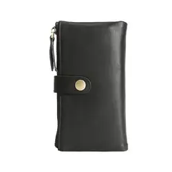 Мужской кожаный бумажник, двойной держатель для карт, длинный клатч, бумажник, кошелек, Автомобильный ключ, L9BE