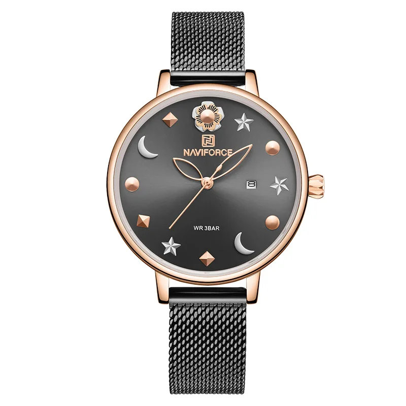 NAVIFORCE часы женские Лидирующий бренд роскошные часы Кварцевые водонепроницаемые наручные часы для девочек женские модные простые часы relogios feminino - Цвет: RGB