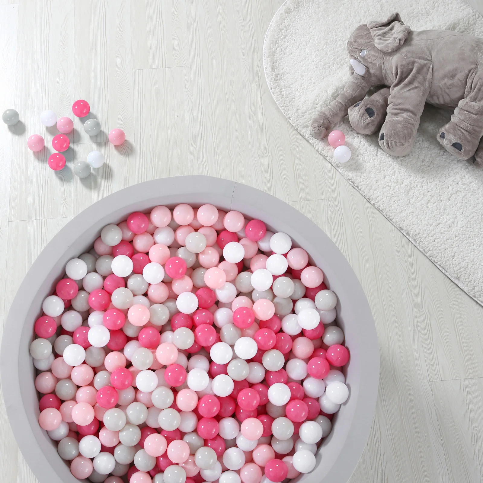 

Ball Pit Balls Play Balls for Toddlers -100pcs Colors Black, White, Gray, Light Gray, Transparent, Crush Proof Play Balls Play