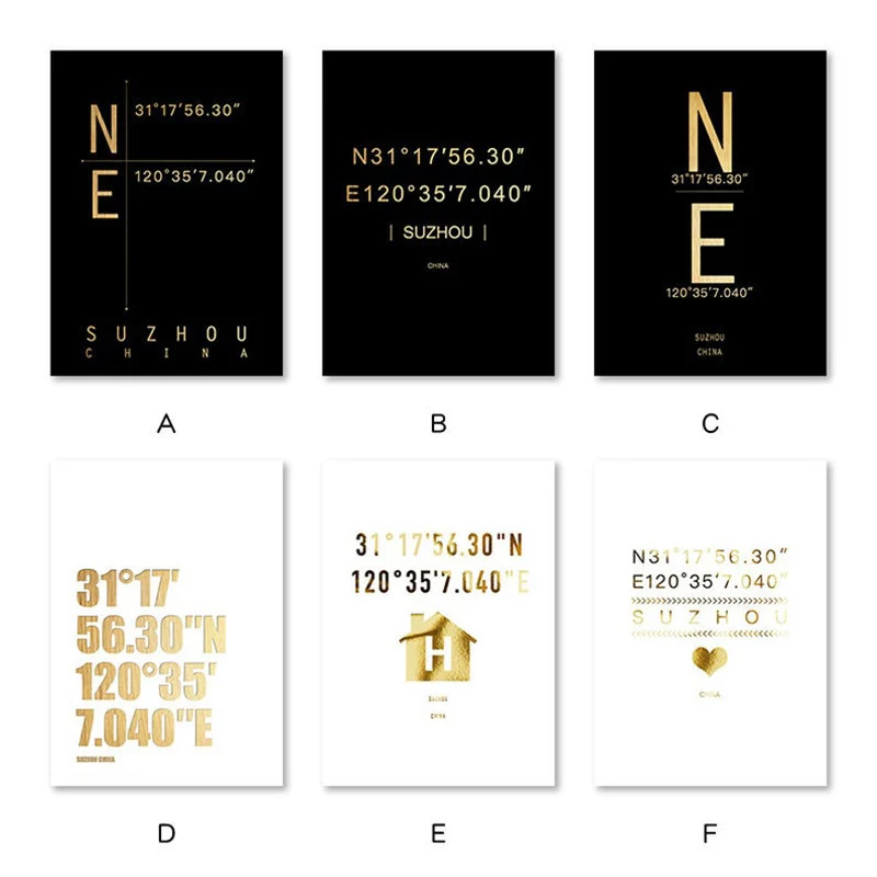 Real Gold Foil Gps Custom Coordinates Sign Print Framed Latitude And Longitude Poster Of Personalized Wedding Map Gift For Her Painting Calligraphy Aliexpress