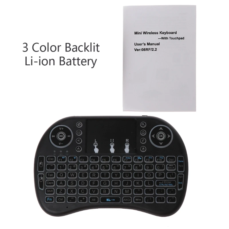 

Rechargeable 3 Backlits 2.4GHz Wireless i8 Keyboard Touchpad Fly Air Mouse U50D for PS4