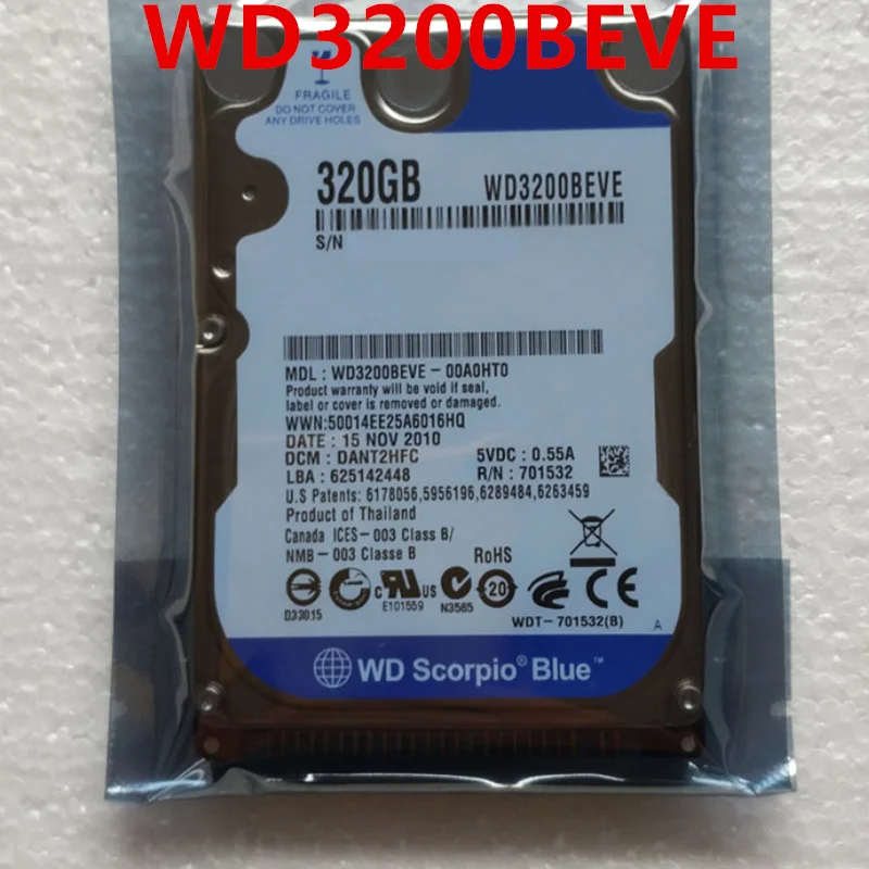 Оригинальный Новый HDD для WD 320 ГБ 2 5 дюйма IDE 8 Мб 5400 об/мин 9 мм внутреннего ноутбука