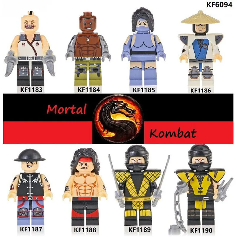 

Building Blocks Bricks Mortal Kombat Baraka Jax Kitana Raiden Kung Lao Liu Kang Scorpion Action Figures Toys For Children KF6094