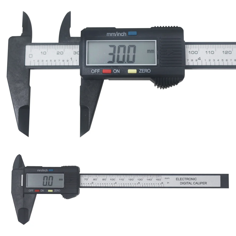 Цифровой штангенциркуль 150 мм 6 дюймов ЖК-дисплей черный микрометр из углеродного волокна 0,1 мм цифровые Штангенциркули микрометр Paquimetro