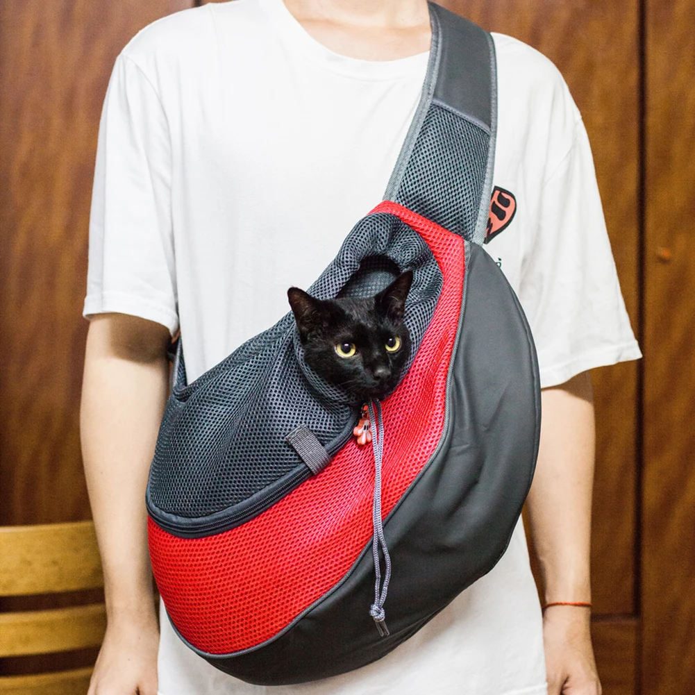 Pouch Pet-Dog-Carrier Handbag Cats-Sling-Bag Breathablemesh Outdoor Fashion Splicing