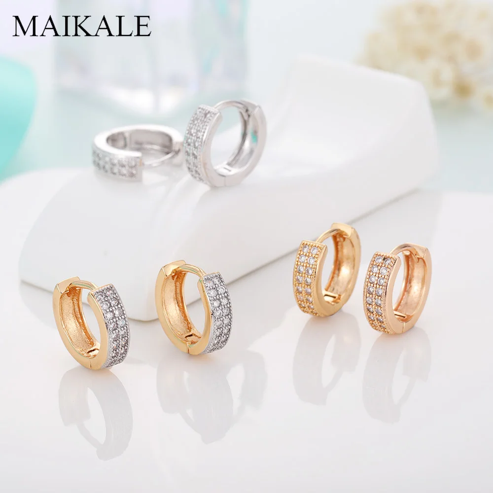 Женские круглые серьги-кольца MAIKALE трендовые маленькие серьги