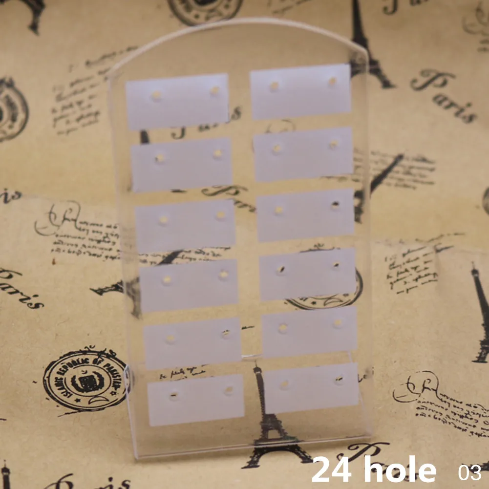 24 holes 03 48 отверстий, органайзер для ювелирных изделий, Женская подставка, черный пластиковый держатель для серег, Pesentoir, модные висячие серьги, витрина для серег - Цвет: 24 holes 03