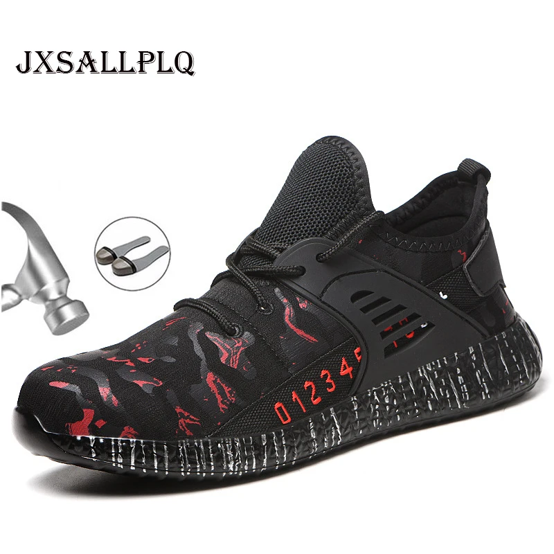 Indestructible Steel Head Shoes Construction Site Men's Work Boots Anti-piercing Men's Shoes Lightweight Breathable Sneakers