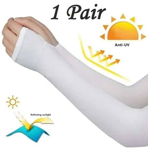 1 pair Ice Fabric Arm Sleeves Mangas Warmers Summer Sports Sun UV Protection Running Cycling Driving Reflective Sunscreen Bands |