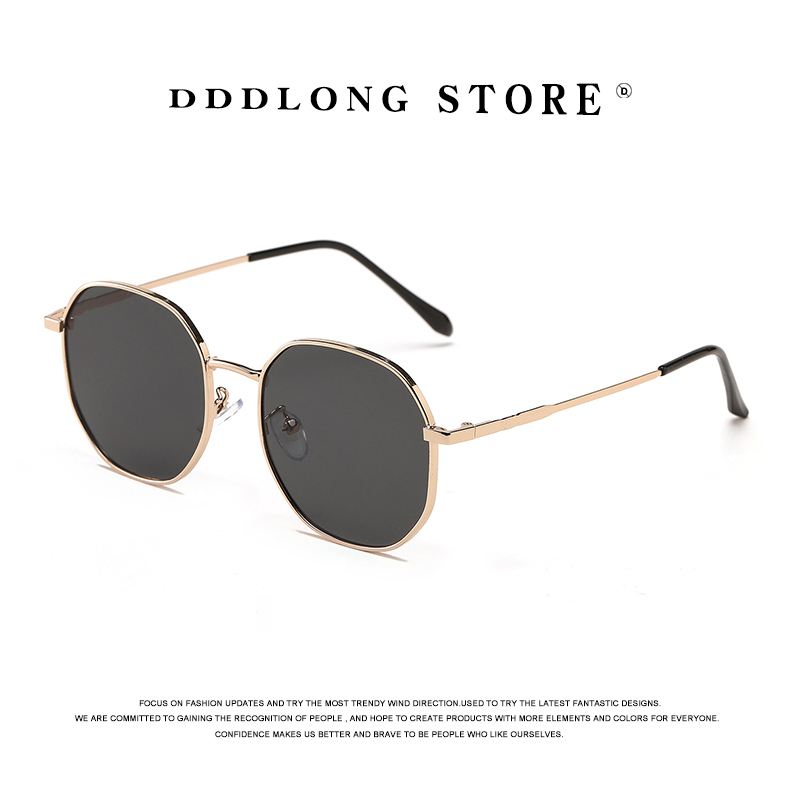 DDDLONG Retro Fashion Square Sunglasses Women Men Metal Sun Glasses Classic Vintage UV400 Outdoor Oculos De Sol D38