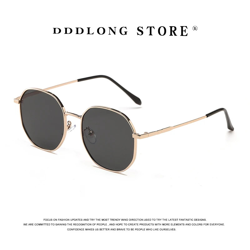 large sunglasses DDDLONG Retro Fashion Square Sunglasses Women Men Metal Sun Glasses Classic Vintage UV400 Outdoor Oculos De Sol D38 designer sunglasses for women