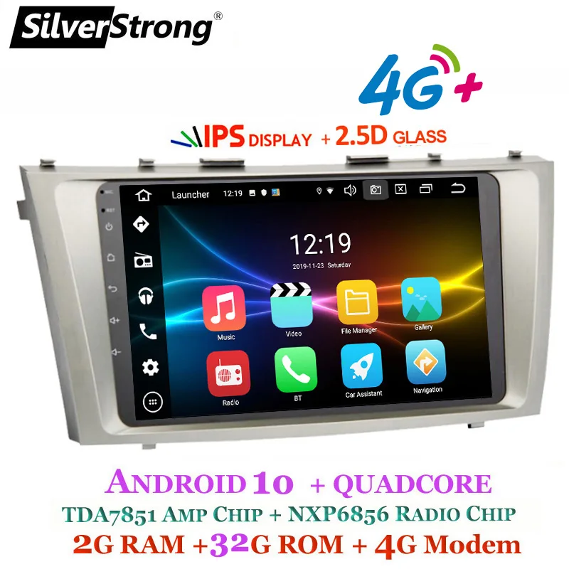 SilverStrong Android 10 IPS 2.5D CARPLAY Автомобильный GPS для TOYOTA CAMRY 2002 2004 2008 2010 2009 2011 Авто Радио NAVI 4G
