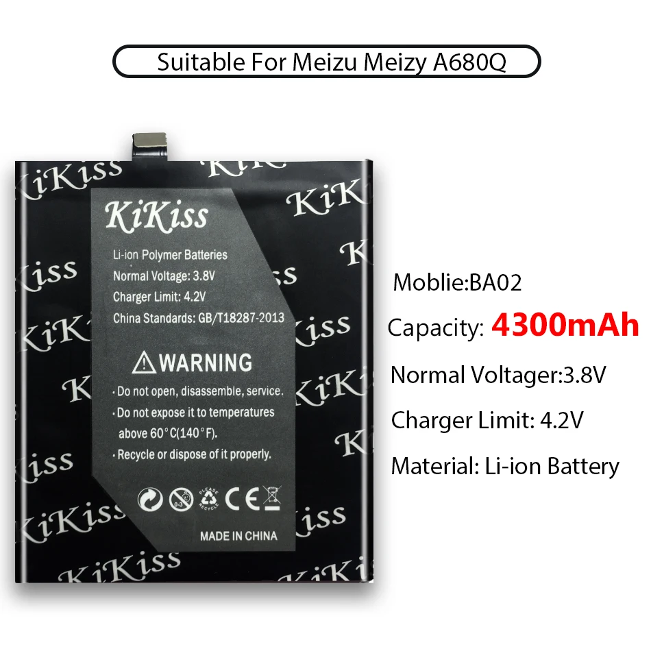 4300 мАч BA02 для Meizu M3E A680Q Meilan E, смартфон, аккумулятор большой емкости для Meizu M3E A680Q Meilan E