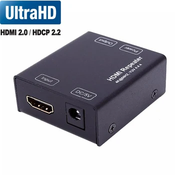 

4K Pro HDMI 2.0 extender repeater with power cable by HDMI cable 4kX2K/60hz up to 25M,4kX2K/30HZ to 40M,1080P up to 50M
