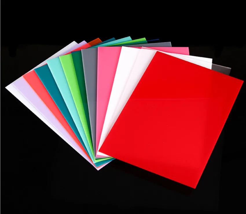 Acrylic PMMA Board Red Black Yellow Blue Green Colorful Plate Plexiglass Tinted Sheets Billboard Laser Cutting 200x300MM