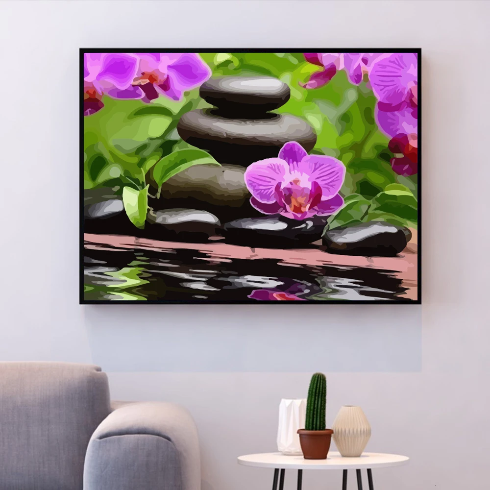 HUACAN Paints By Numbers Flowers Oil Painting On Canvas Picture Full Set DIY Handmade Gift Home Decoration