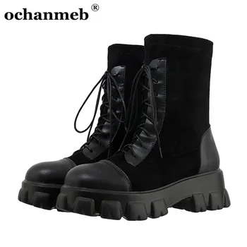 comprar Ochanmeb Ins Quente Dedo Do Pé Redondo Botas Motorcyle Feminino Rendas Acima Plataformas De Saltos Grossos Botas Goth Sapatos Mais Tamanho 12 13 46 Botas Mujer
