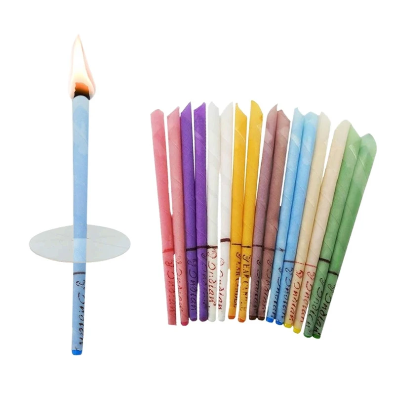 14-20-50- 100 pieces of aromatherapy ear candle quiet bergamot horn with plug ear maintenance Matching tray