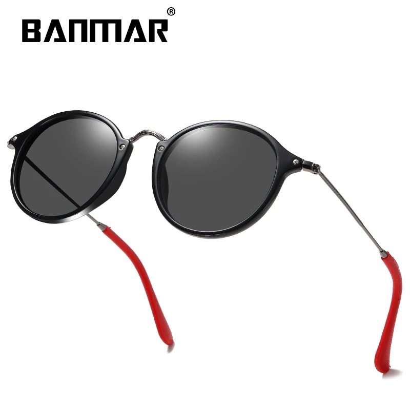 BANMAR TR90 винтажные Круглые Солнцезащитные очки поляризованные мужские и женские зеркальные полиуретановые ножки солнцезащитные очки Oculos De Sol Gafas UV400 2447
