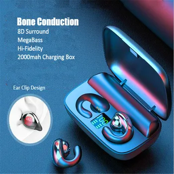 

Bone Conduction Earphone Off White Power Bank Subwoofer Surround Hifi Tws Earbuds Headset Gamer Bluetooth Ear Buds Head Phones