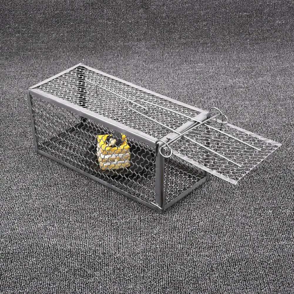 

Animal Trap 1pcs Control Control Mouse Steel Cage 30*12*24cm Catch Catch Rat Squirrel Metal High Sensitivity Hamster