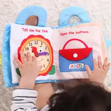Livre en tissu pour bébé, livre éducatif silencieux, pour enfant en bas âge, jouets sonores, activité lavable, multifonctionnel 
