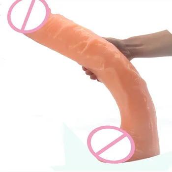 FAAK 19.8in huge dildo massive cock giant penis brown female maturbator sex toys clit anal massage 6