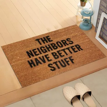 

Funny Doormat Decorative Entrance Door Mat Thin 40x60cm English Printed TPR Anti-Slip Floor Mat Carpet Customize Text Doormat