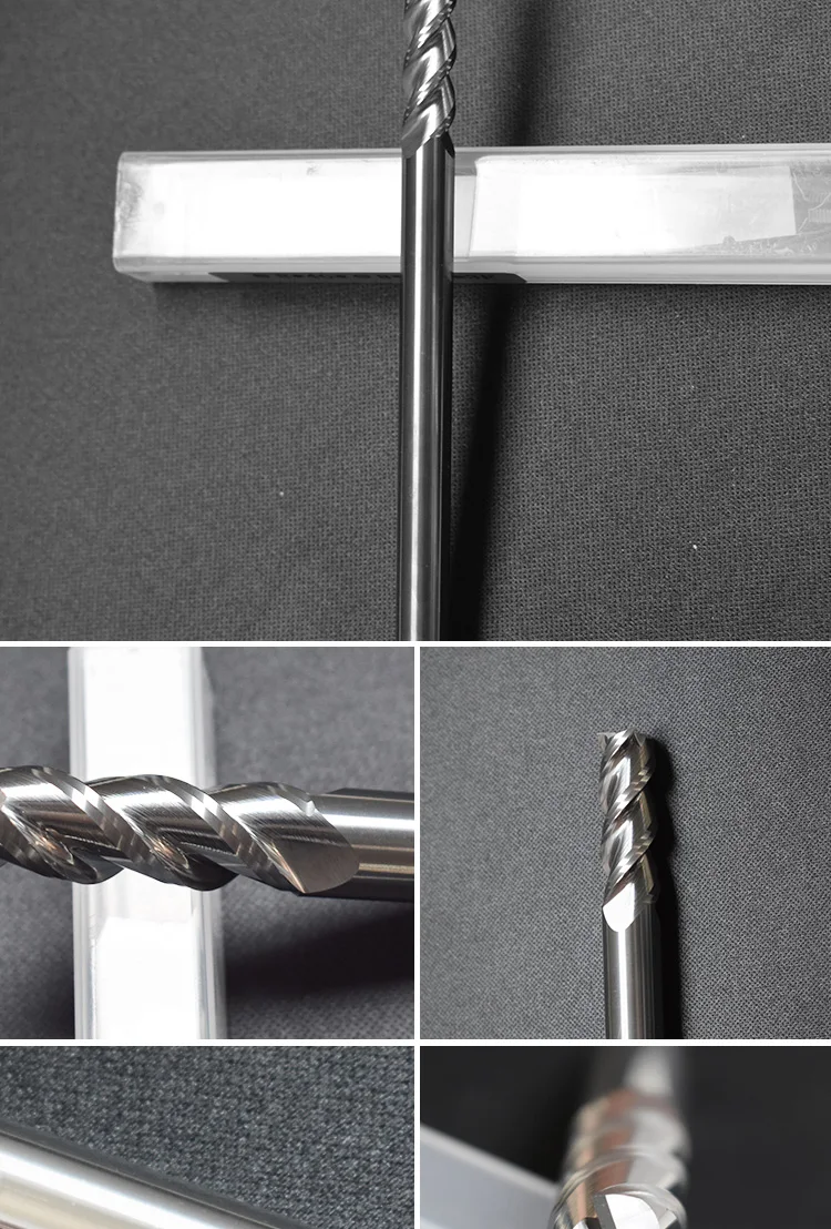 1 bis 20 mm Hartmetall-Fräser verlängern 75/150/200 HRC55 für Aluminium, Holz, Acryl, Kupfer, Kunststoff, 3 Flöten, Wolfram-Schaftfräser – Detail 5