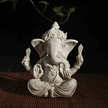 

Sandstone Ganesha Buddha Elephant Statue Sculpture Handmade Figurine