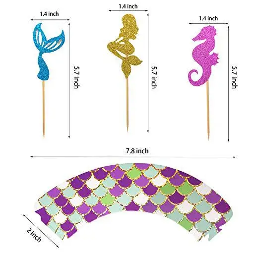 49 шт./компл. Русалка десерт украшение торт креативное украшение детский день товары для вечеринки, дня рожденья десерт прекрасный подарок