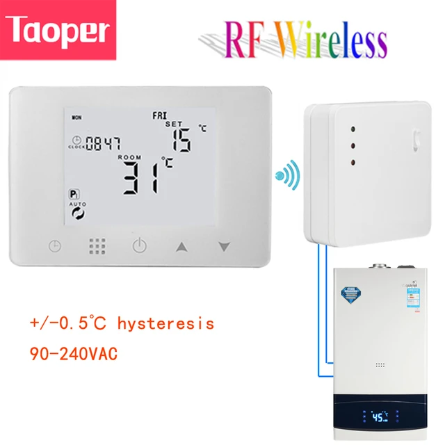 RF Wireless Room Thermostat for Wall-hung Gas Boiler Heating Smart  Programmable Temperature Controller 230V 110V - AliExpress