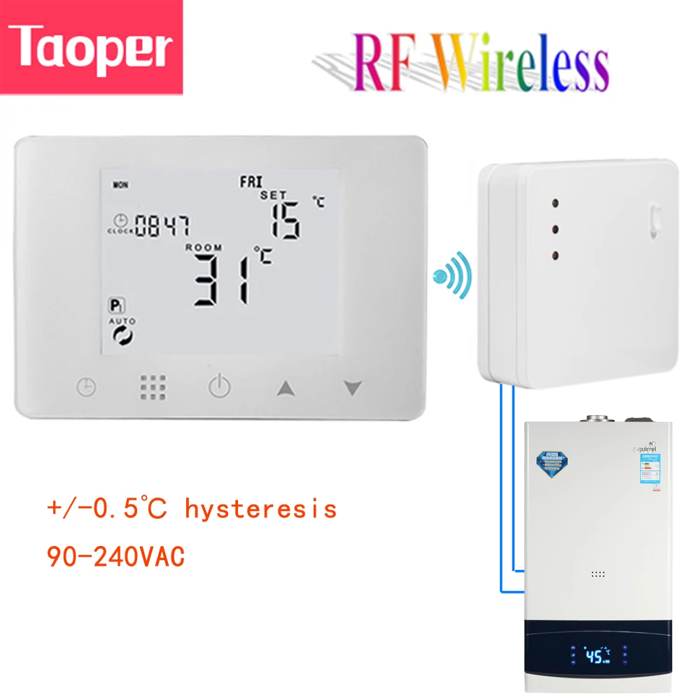 RF Wireless Room Thermostat for Wall-hung Gas Boiler Heating Smart  Programmable Temperature Controller 230V 110V - AliExpress