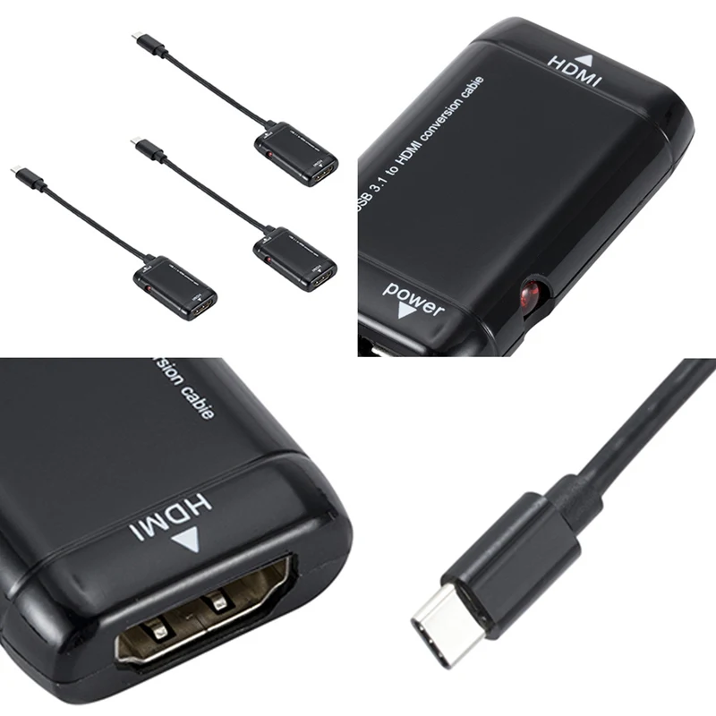 USB-C Тип с разъемами типа c и HDMI адаптер HD 1080P USB 3,1 кабель адаптер для преобразования подходит для всех устройств с разъемом USB 3,1 Тип порт type-c