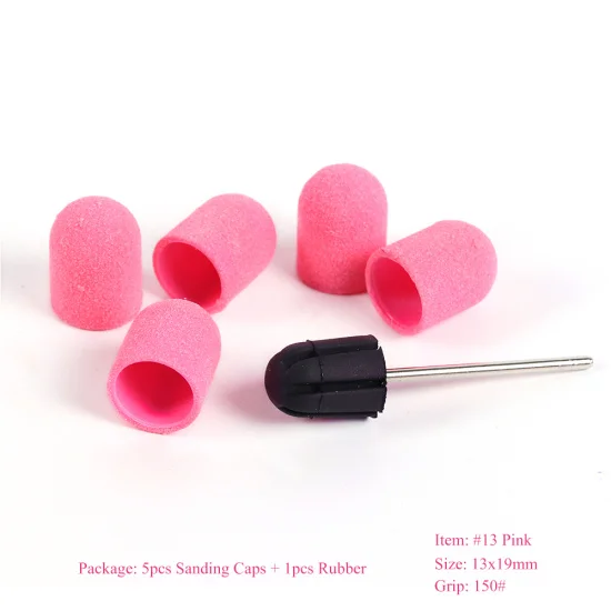 NO.13 Pink Шлифовальный ленточный колпачок для ногтей, сверло для электрической дрели, маникюрный станок, блок для снятия колпачка, фреза, металлический резиновый педикюр LE721 - Цвет: NO.13 Pink